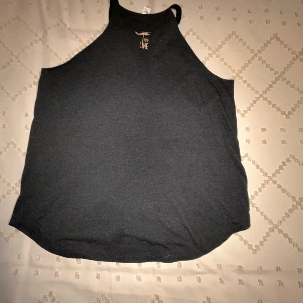 Graphic Tank Top Black “Bomb Not a Flower” Sleeveless Halter Style Casual - Picture 3 of 4